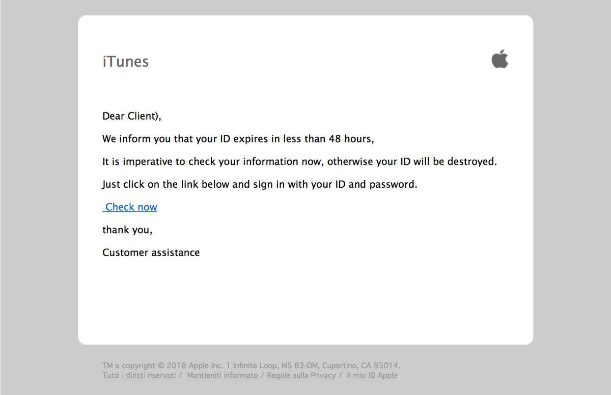 Beware of @Apple phishing mail and don't use it! #applephishing #phishing #internetsafety #veiliginternetten #spam #cybercrime