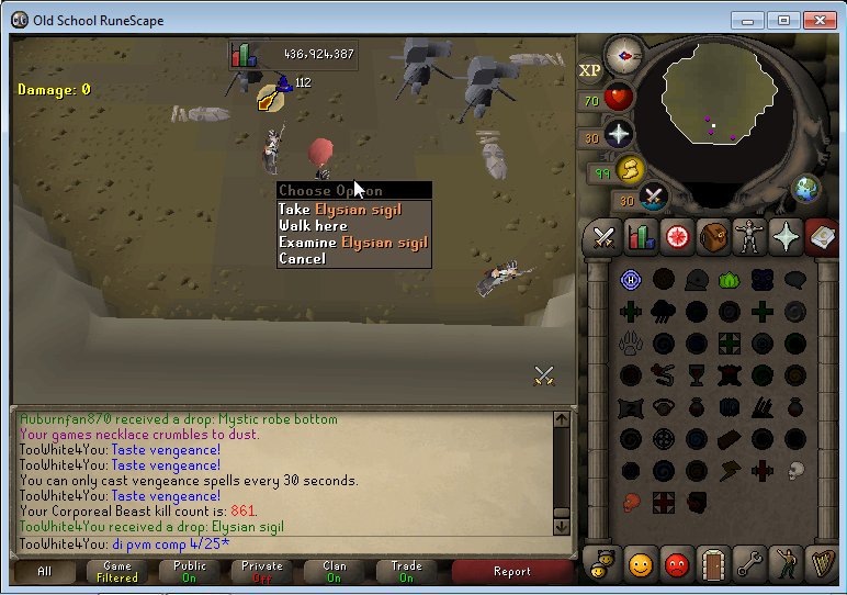 DamageIncRs's tweet photo. Day 2 of the PvM Comp with @Vanguard_RS, an Elysian Sigil for @Nullusiun &amp; friends. https://t.co/eZrcPYnkYp