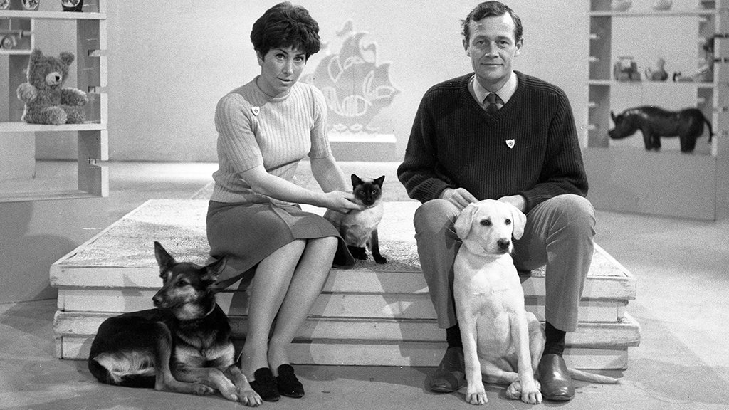cbbc's tweet image. On #BluePeter, we have been highlighting the important work of #guidedogs for over 50 years! Here is Valerie Singleton and Christopher Trace with the first Blue Peter guide dog, Honey, in the studio in 1965.

Find out more: bbc.in/2FgQvF9

#GuideDogDay