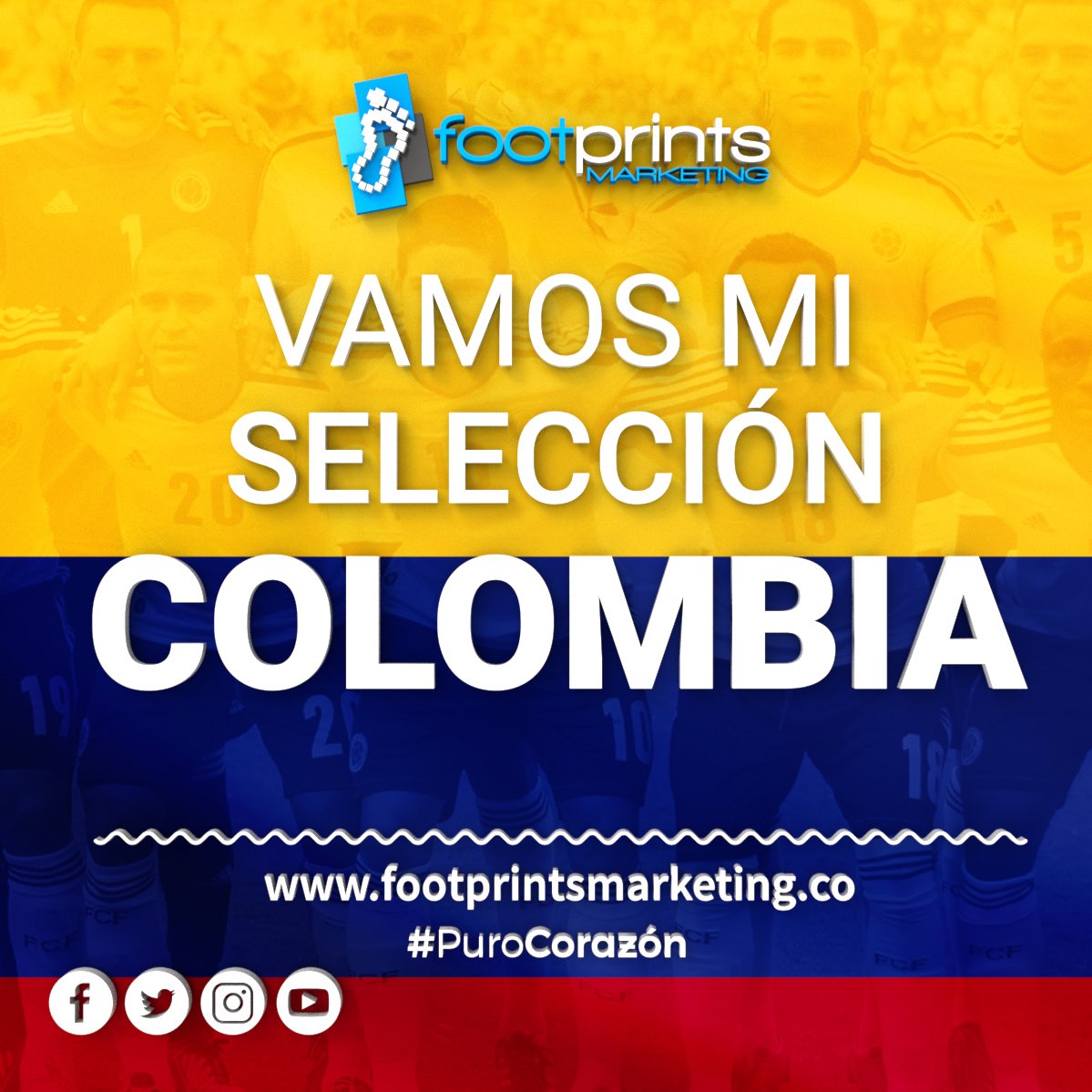 Siempre apoyando a nuestra selección #FootprintsMarketing #FootSelección #PuroCorazón #SelecciónColombia