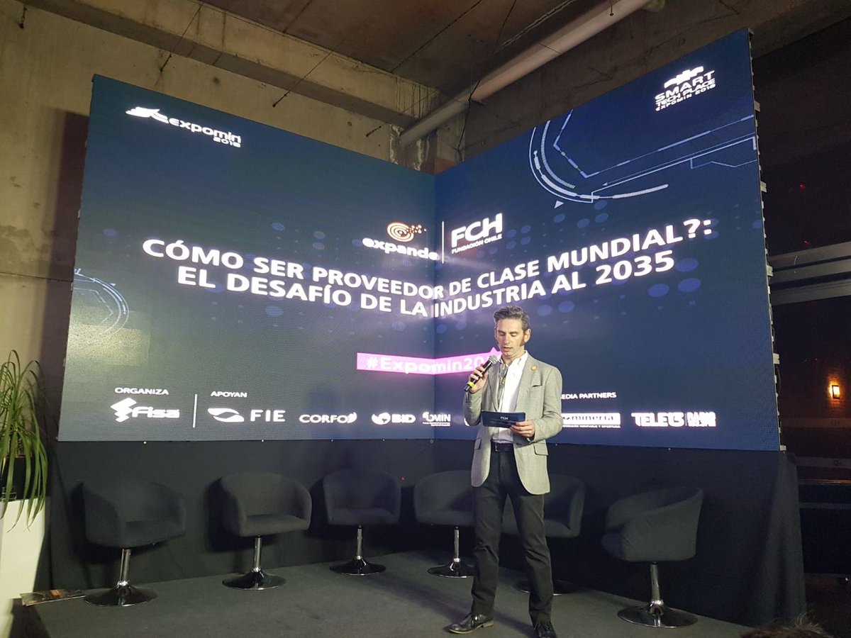 fundacionchile's tweet image. Nos encontramos en el 3 día de nuestro espacio dedicado a la Innovación Abierta en Minería en #Expomin2018. Está por comenzar el módulo &quot;¿Cómo ser proveedor de clase mundial?: el desafío de a industria al 2035&quot;, junto a @ProChile, @inapichile ,@endeavorchile, #FMA y #GreatProcess