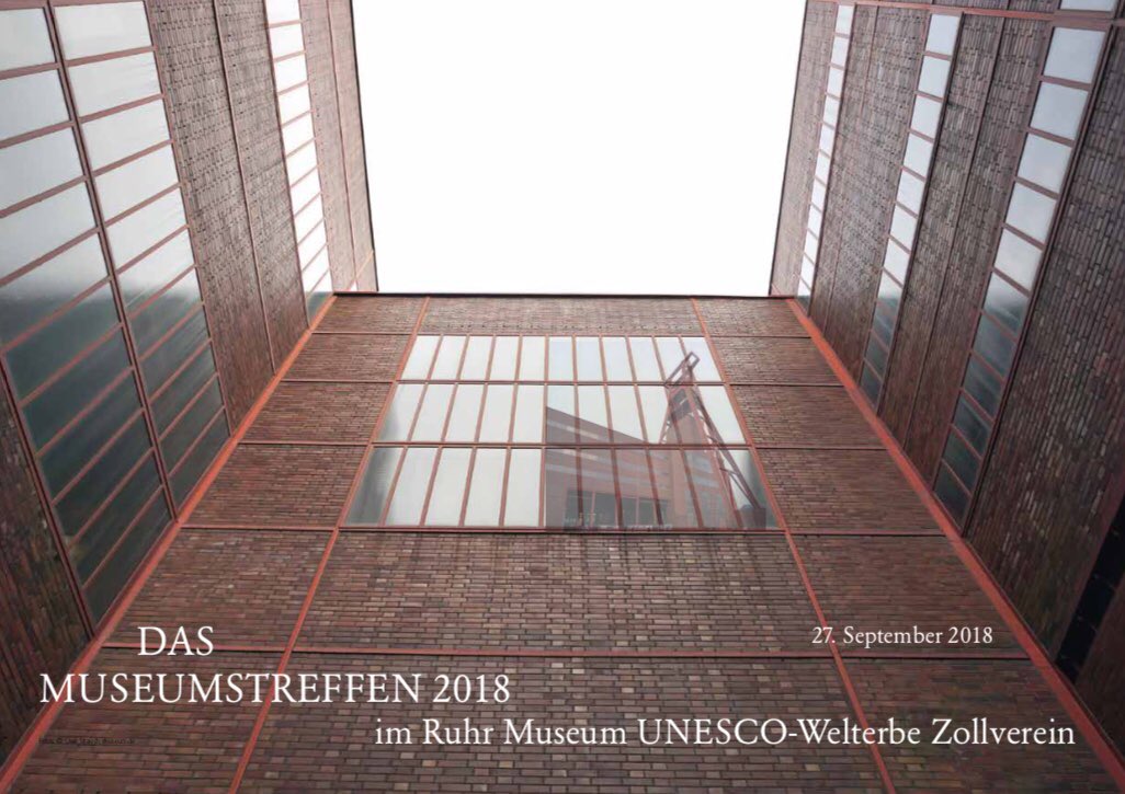 museum_de's tweet photo. Das „reale“ MUSEUMSTREFFEN findet am 27. September 2018 im Ruhr Museum #UNESCO - Welterbe Zollverein in Essen statt. Motto: „Die Ausstellungsobjekte - sie sind die Stars der Museen“.
Anmeldung unter https://t.co/7i0MCVjzzr  #museumde #museumweek #museumweek2018 https://t.co/u2XAaF5asF