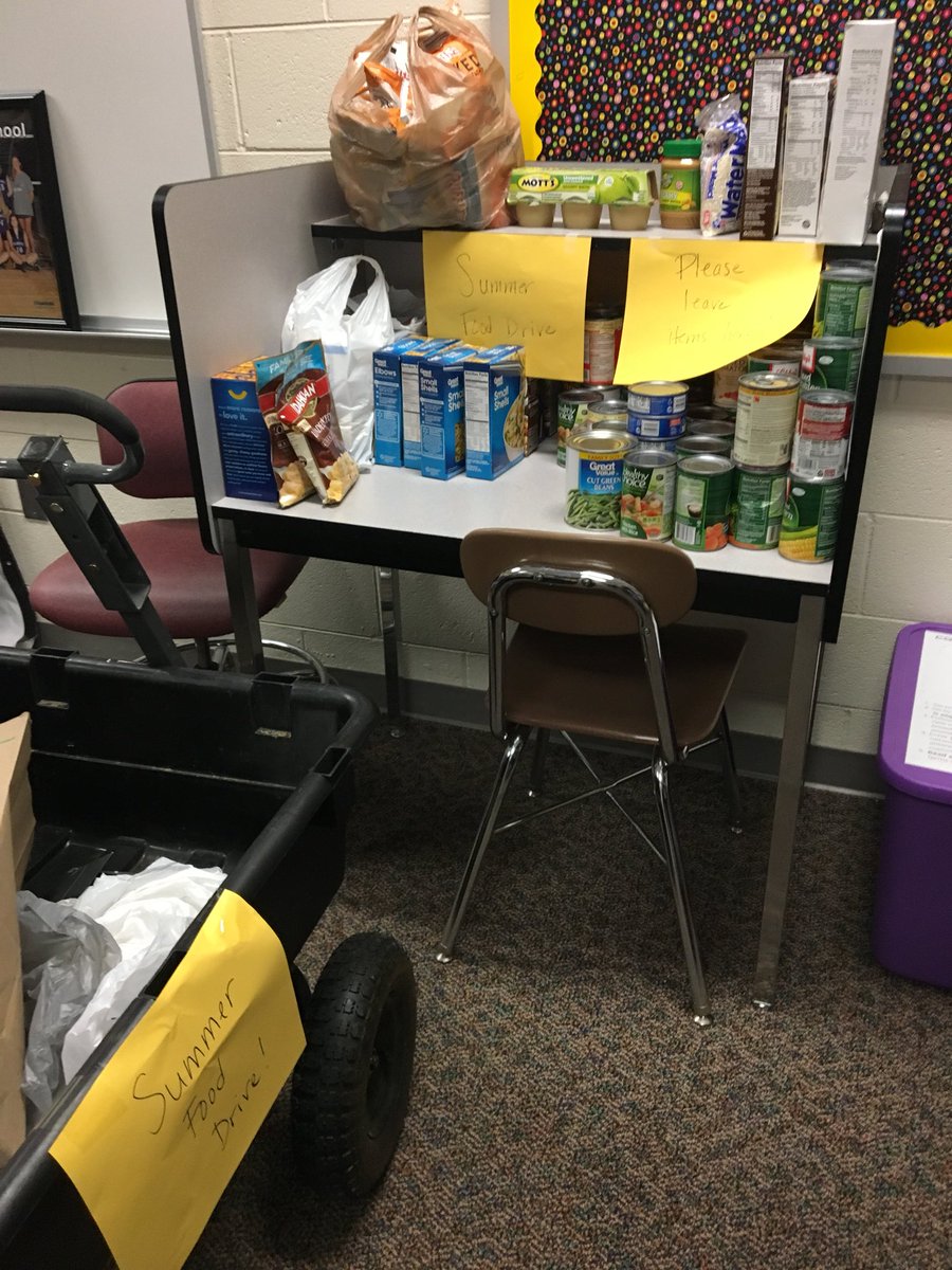ms_southwell's tweet image. Day 1 of the HSHS Summer Food Drive! Proctor’s class is in the lead!