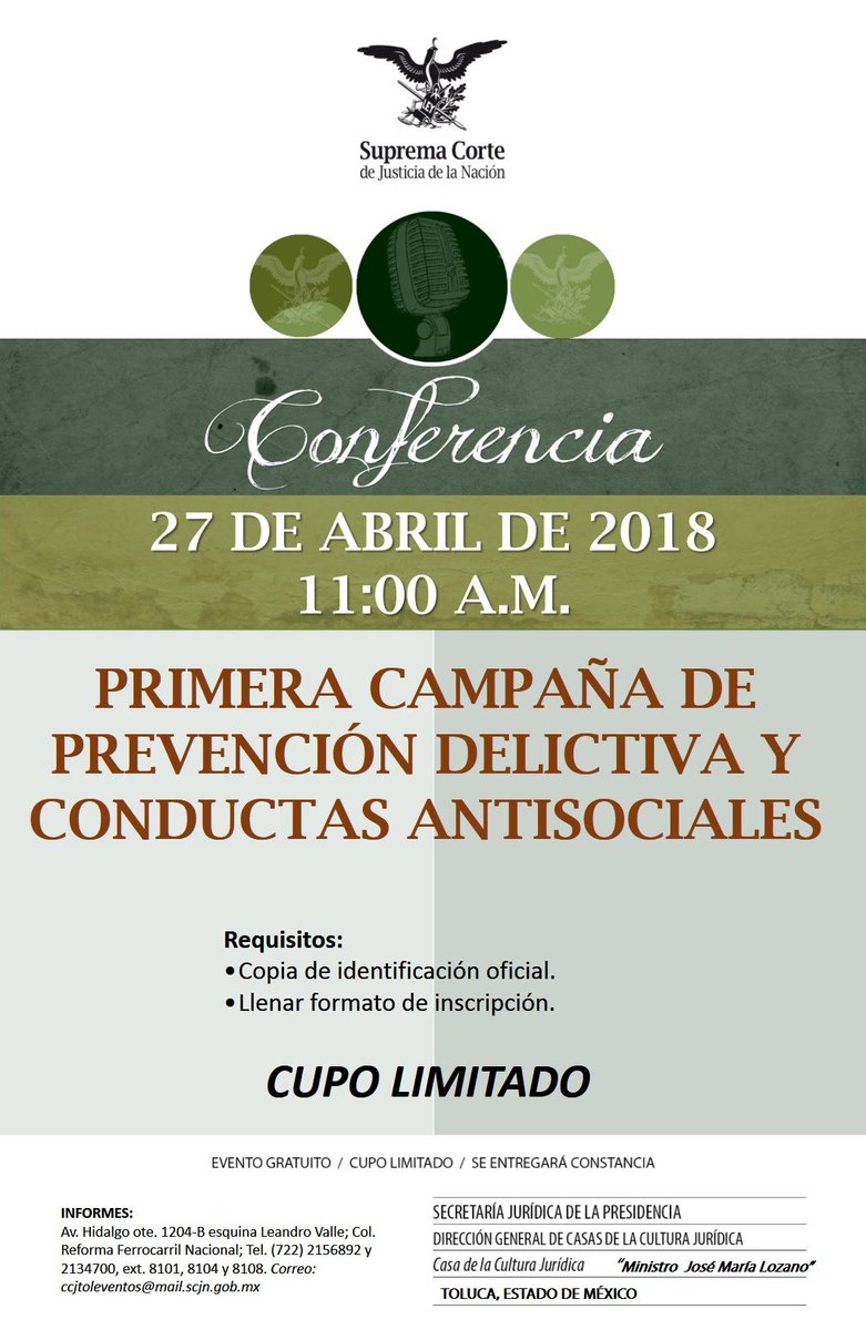 DerechoCUI's tweet photo. ¡Buenos días #Jaguares! 

Habrá otra Conferencia #Gratuita por parte de la Casa de Cultura Jurídica, ahora el 27 de abril. 

¡Te invitamos a checar la información! https://t.co/4GICMbDoec