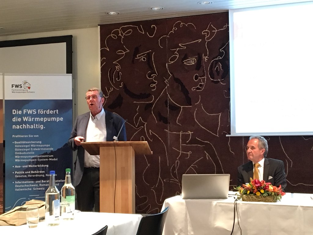 ThomasNowakEU's tweet photo. It’s truly a pitty (and inefficient on top) to burn fuel at close to 2000°C to prepare hot water at 50°C! In particular since much better solutions exist!
Prof Nikolas Weber #heig at meeting of Swiss #heatpump association #fws https://t.co/UJmAI3WDJo