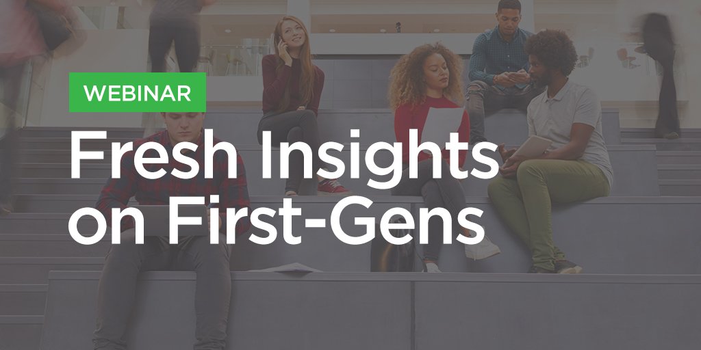 WEBINAR REMINDER: Don't miss our May 1st webinar on new national data around first-generation student attitudes and engagement patterns. Register now! bit.ly/2vPKXlw #firstgen