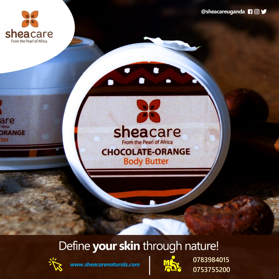 sheacareuganda's tweet photo. #TreatYourself to our CHOCOLATE-ORANGE body butter at just 20,000/=
Perfect for both Male and female, this butter will glow up any dry skin leaving it super moisturized,
#organicskincare #bodybutter #puresheabutter https://t.co/9GG73dm3yi