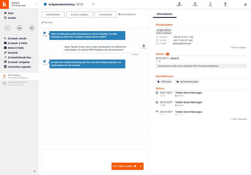 Mit einem Kunden telefonisch kommunizieren und dabei seine 360° Kundenhistorie im Blick behalten ?! Das geht mit der Lösung Kiamo, mehr auf kiamo.de . #kiamo #kundenhistorie #kundenservice #contactcenter #Software #CustomerJourney  #Mittelstand