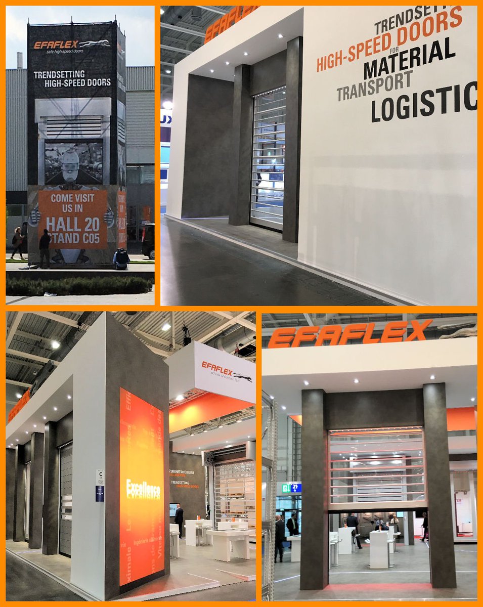 EFAFLEX2012's tweet image. Halbzeit bei der #CeMAT auf der @hannover_messe!
#EFAFLEX präsentiert auf 144m² sein neues Standkonzept und zeigt vier Schn elllauftore in Aktion.Sehen Sie selbst und besuchen Sie uns in Halle 20, Stand Nr. C05. Unser Messeteam freut sich auf Sie! #Logistic40 #Schnelllauftore