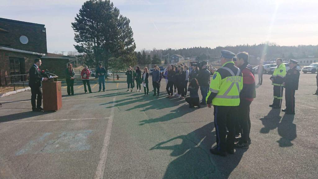Andrew_Parsons1's tweet photo. Powerful presentation today by @HolySpiritHS and @MADDAvalon today in CBS, the life altering and life ending impacts of impaired driving.  Please just don’t do it.  @JPS_GovNL #endimpaireddriving https://t.co/l5K5X11lfy