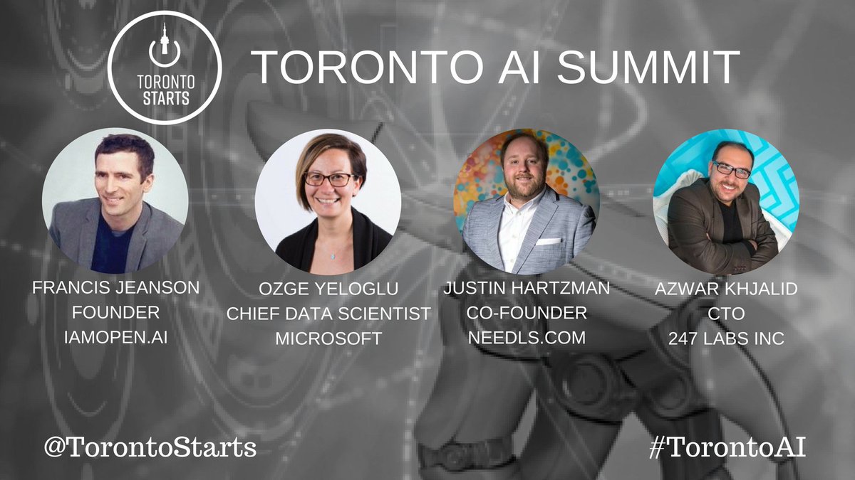 Tonight Toronto AI Summit - only a few tickets left! w/ <a href="/needlsAds/">needls. 🤖</a> <a href="/OzgeYeloglu/">Ozge Yeloglu</a> <a href="/iamopenai/">iamopen</a> <a href="/247LabsInc/">247 Labs</a> and <a href="/StartupCoach_CA/">Craig Major</a> eventbrite.ca/e/toronto-ai-s…
#Toronto #ArtificialInteligence #AI #Tonight