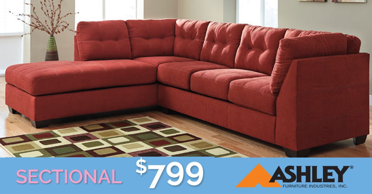 Brighten up your living space with a #newSofa &amp; #SAVE at #TipTopFurniture! Take home this gorgeous #Ashley #SectionalSofa for only $799 for a limited time during #TipTop’s #SpringClearance #Sale! Stop in to our showroom to browse #AshleyFurniture today. ow.ly/YE2e30jDBkm