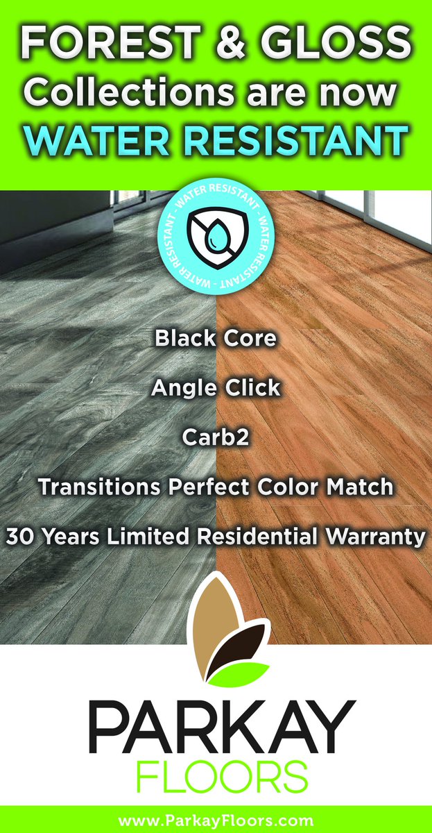 2 Collections, 7 colors, 12.3mm x 5-3/4" x 48" #waterresistantfloors #parkayfloors #wearefloorida #parkaygloss #parkayforest