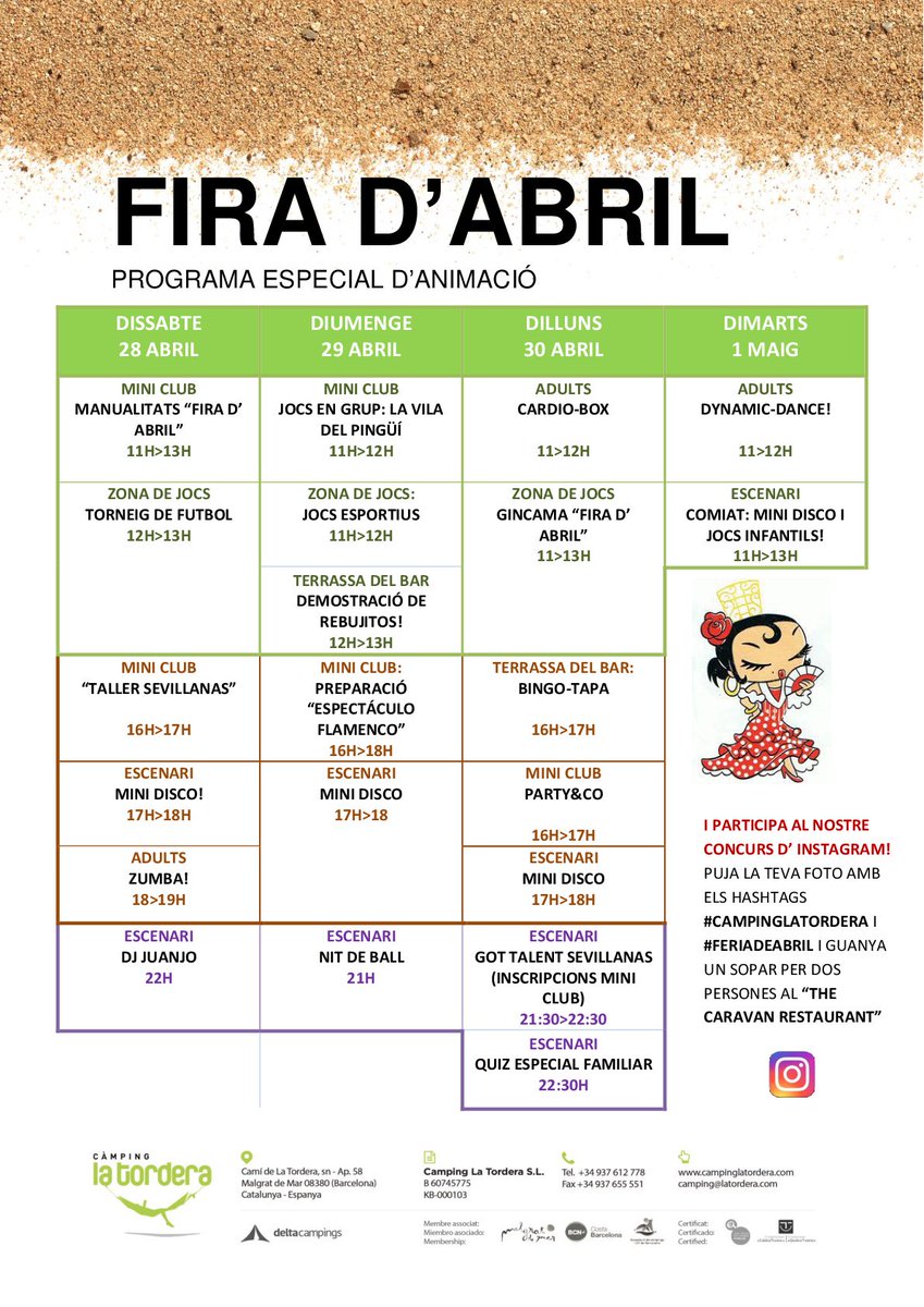 Bon dia a tothom! Preparant la Fira d' Abril...

Buenos días a todos! ¡Preparando la Feria de Abril!
#FeriadeAbril #CampinglaTordera #UnióCaravanista #FelizMiércoles