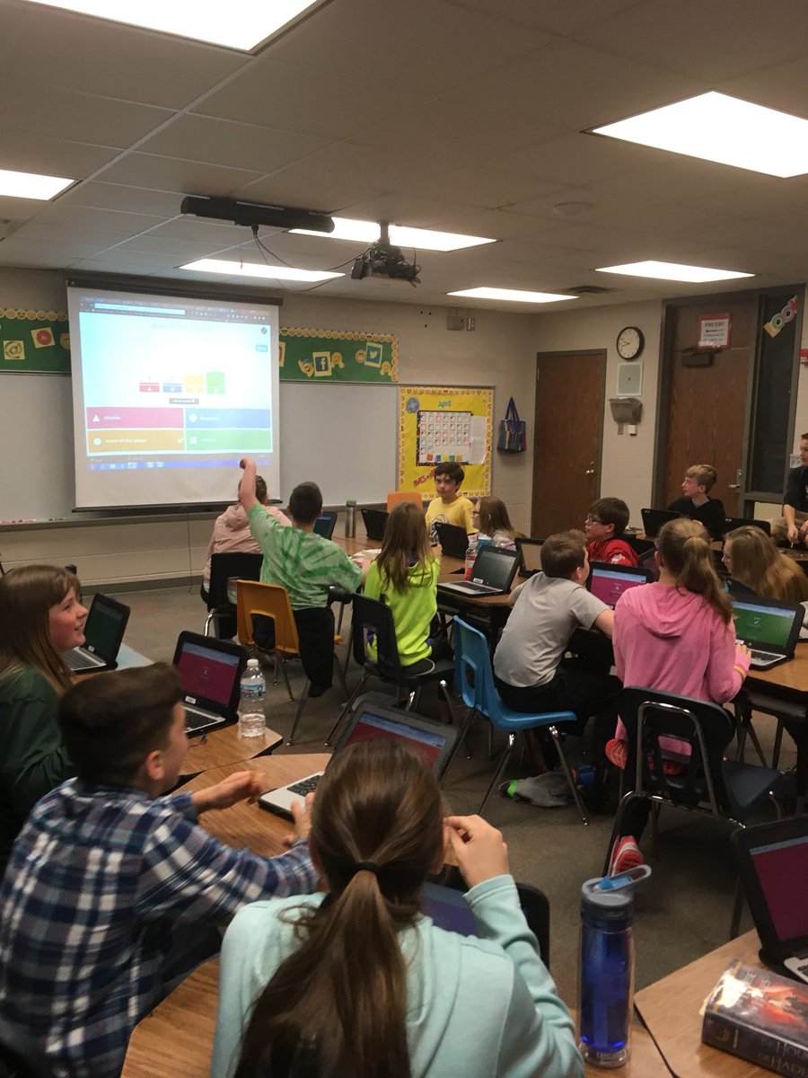 trev_thurman's tweet photo. Nothing like a name the logo @GetKahoot to reinforce our Language Arts in the real world project. @eesroom32 @EES_Arabians https://t.co/BaXkRx26zD