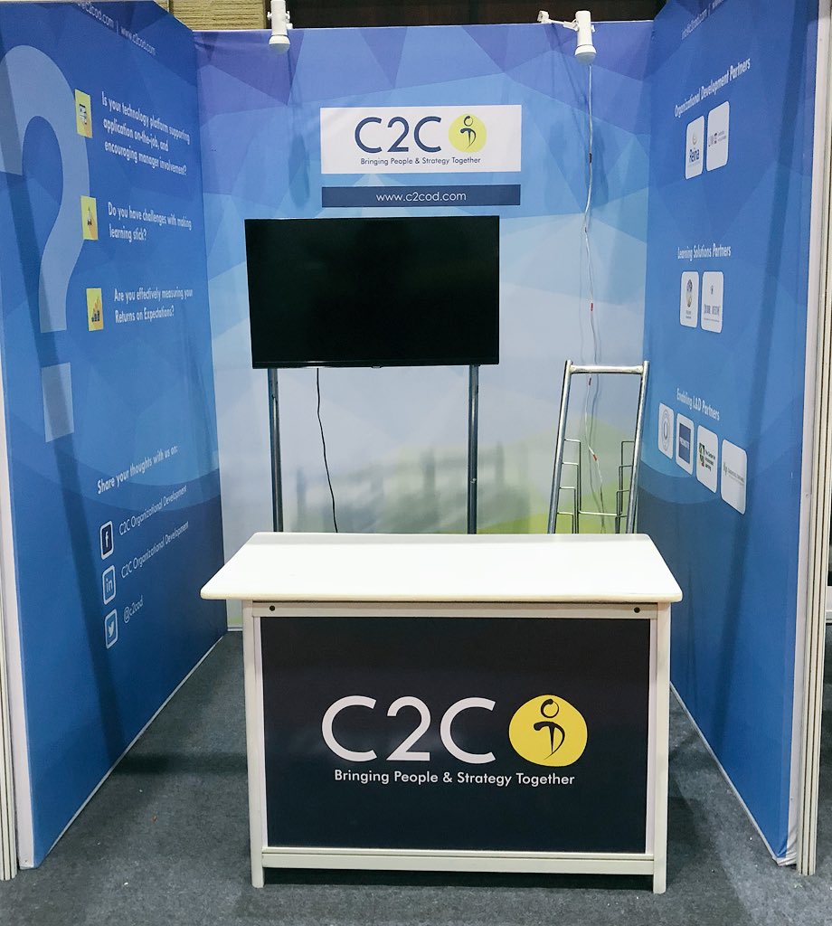 c2cod's tweet photo. Our #booth51 is getting ready to welcome all of you tomorrow at #SHRMTech18 #Hyderabad. Drop by and stand a chance to win something special! #HR #LnD #C2COD https://t.co/mYI3LHYhyl