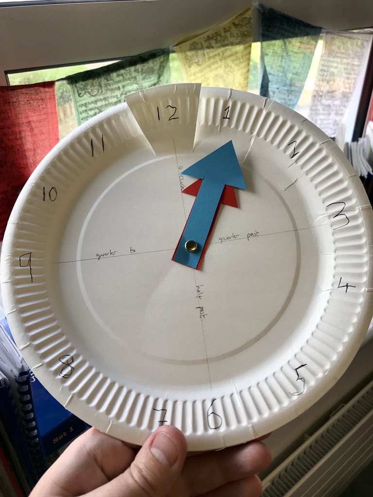groveparksch's tweet photo. #Year3 are busy time travelling today. Using paper plates to help them learn the 24 hour clock. #timeaftertime #timeisrunningout #timepuns ⏰ https://t.co/3gkalU87QU