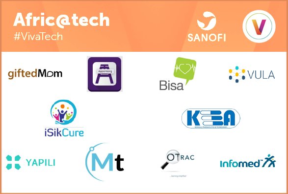 sanofi's tweet photo. #AfricaTech Thank-you to all startups that applied to our @VivaTech challenges! The selection attending #Vivatech2018 to pitch live:  https://t.co/R9Llf9fYjy @Infomed_Me @Bisaapp @theGiftedMom @iSikCure @yapili_health @id_medicale @medtrucks @vulamobile @otracng #Appenberg https://t.co/grD0l2acEk