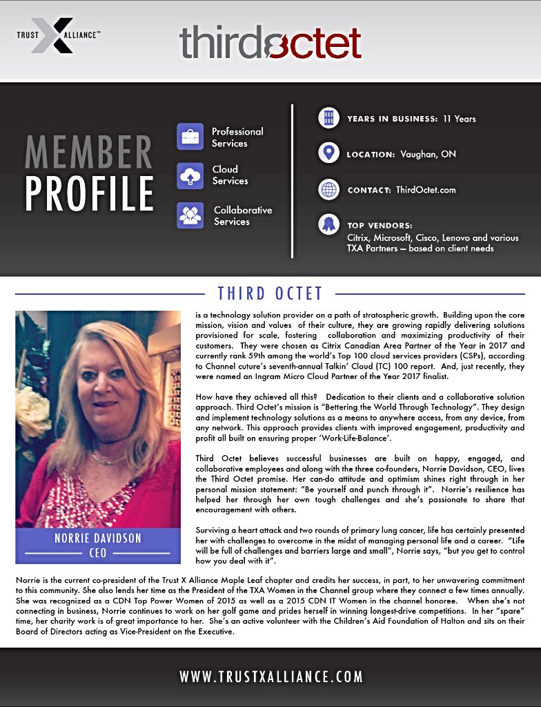 IngramTrustX's tweet photo. #TrustXAlliance Maple Leaf chapter co-President, Norrie Davidson @thirdoctet in the member spotlight. Norrie’s personal mantra is “Be yourself and punch through it!”.Stay tuned for more member spotlights in the upcoming months. https://t.co/1HllkhJipc