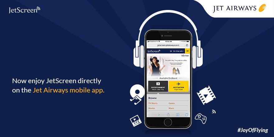 jetairways's tweet image. Take off. 🛫 Plug in. 🎧
Your entertainment on-the-go. #JetScreen