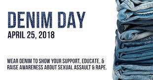 UHVIntlStudents's tweet photo. Today is #DenimDay! UHV faculty, staff, and students wear denim to campus today to raise awareness that rape and sexual assault are never invited by the victim. 
Read about the origins of Denim Day here: https://t.co/DoUSKhAYZb.
#PeaceOverViolence https://t.co/Atb12PSktC
