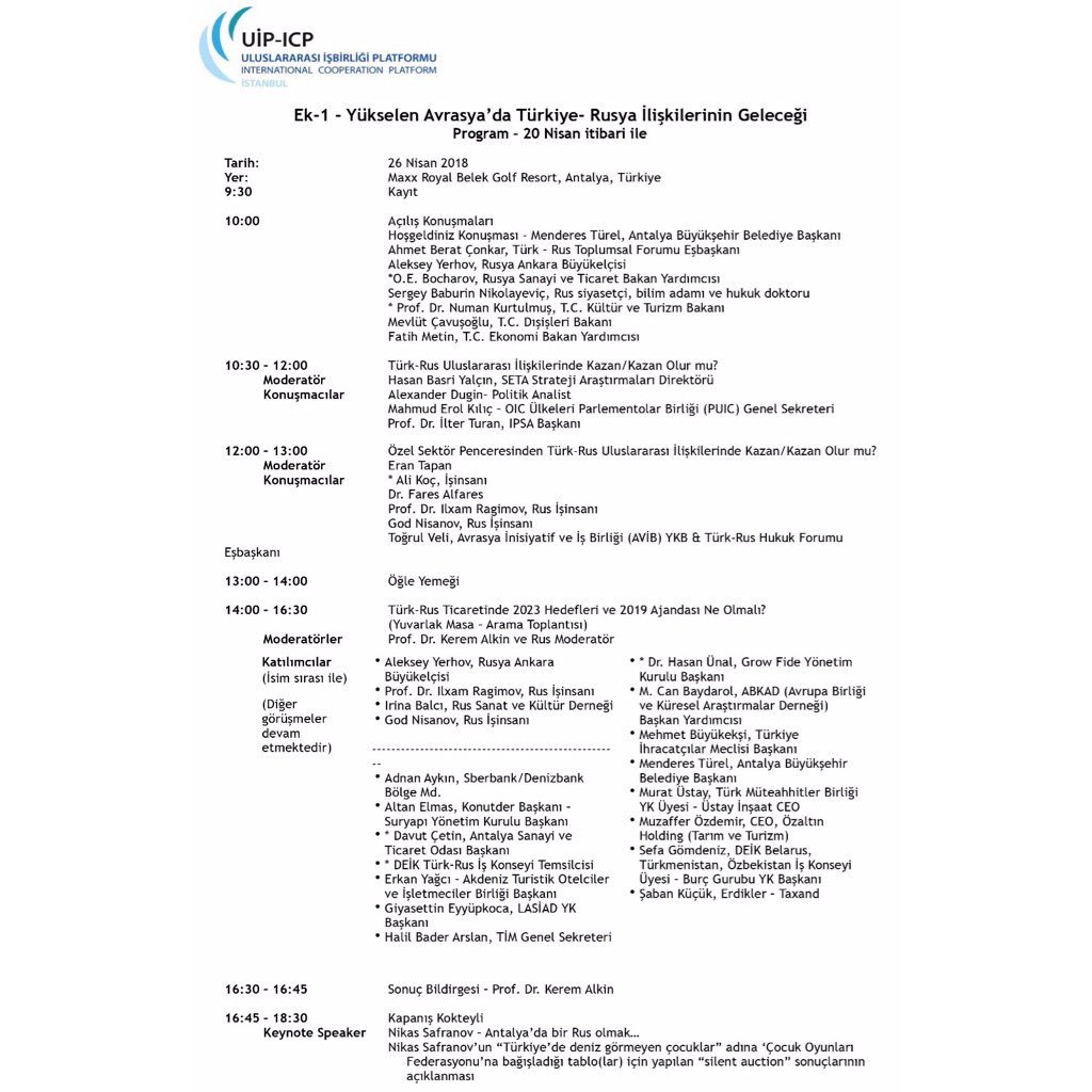 Lasiadorg's tweet photo. Uluslararası İşbirliği Platformunun düzenlediği Yükselen Avrasya’da Türkiye - Rusya İlişkilerinin Geleceği Konferansına Başkanımız @GiyasettinEYP ve Başkan Vekilimiz @muhammed katılacaktır... #lasiad #laleli #uluslararasıişbirliğiplatformu #türk-rus #turkrus #konferans https://t.co/kc8xxg0Gtv