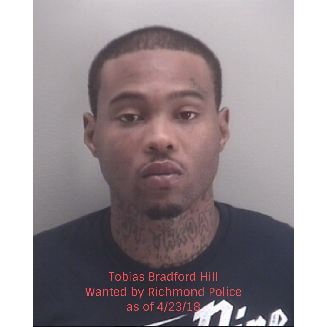 7801000's tweet photo. Tobias Hill is wanted for felony assault by @RichmondPolice. Hill is 27 years old,  5’7” tall, and 160 pounds. Hill has several visible tattoos including "CUT THROAT" on his neck. If you know where Hill is, call 780-1000, you will remain anonymous and could earn a cash reward. https://t.co/tAQoAy9TWL