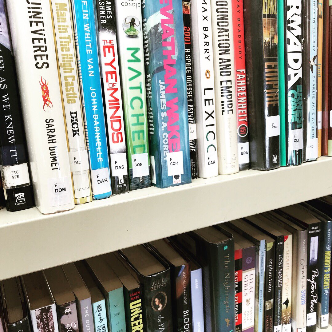 irisdagmar's tweet photo. Getting prepped for some genre mini booktalks next week! These bookmarks will be takeaways for the students and you can see the books I’ve curated into genres for students to browse. #studentchoice #studentcenteredlibrary #studentcentered #buildreaders https://t.co/F5CLpG79Nn