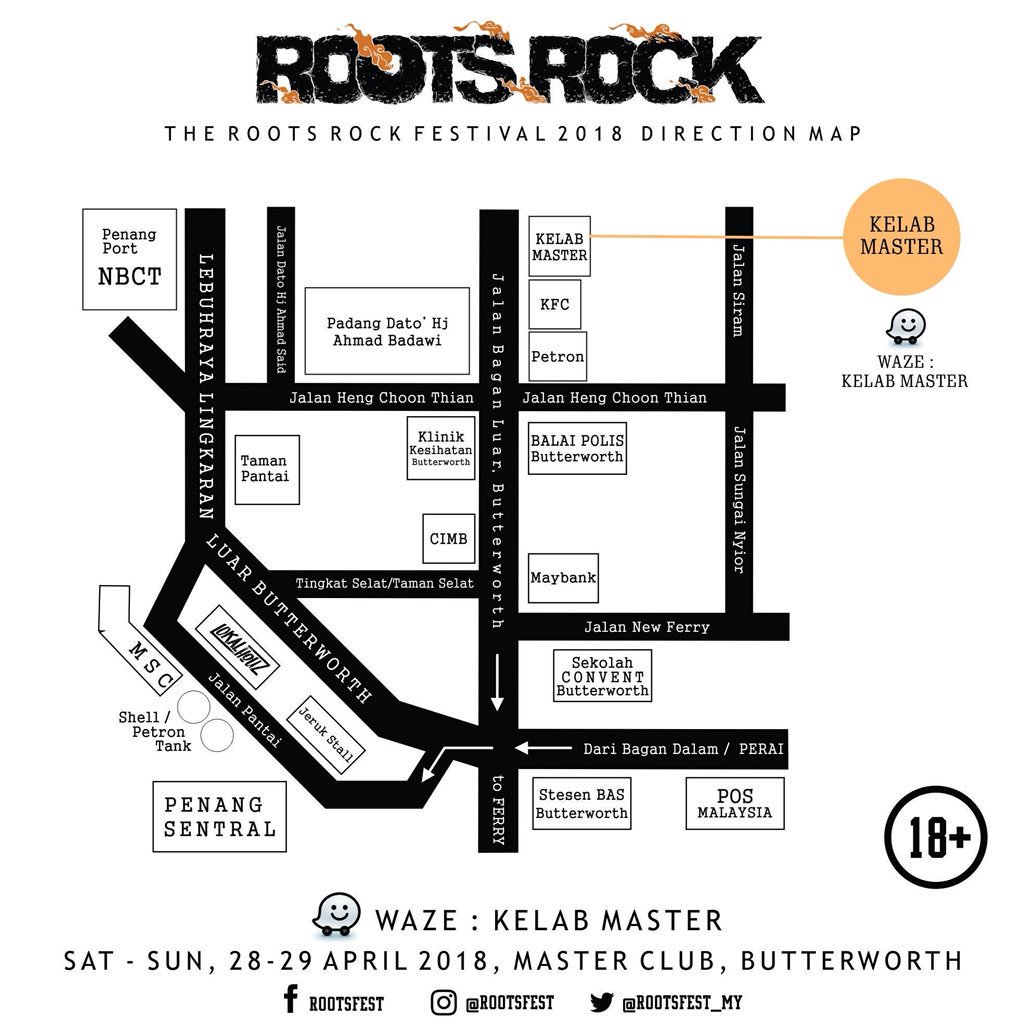 Jenn_Thompson's tweet photo. #PENANG SATURDAY&amp;SUNDAY April28&amp;29 ROOTS ROCK FESTIVAL 3pm - 12am MasterClub #BUTTERWORTH ft. #FlopPoppy @Restraint #InfectiousMaggots @maddamemalaysia @ThyRegiment #KugiranDTepiPantai @moscaembassy @bandstrikeout @sepatusixtynine @vigilgrunge @pndband @Sooicankick ++ https://t.co/OGISE9OaCD