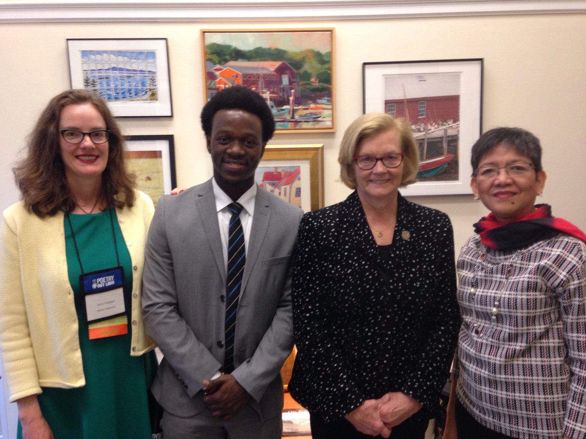SunnyfieldGrace's tweet photo. With Rep. Chellie Pingree, a persistent advocate for Allan Monga's #RightToRecite. Thank you Rep. Pingree and her Legislative Assistant, Evan Johnston, for the incredible support for Allan and the Portland Public Schools. https://t.co/8zhZM1fhTQ
