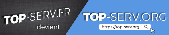 TopServ_org's tweet image. ⚠️L'adresse URL du site change ! Top-Serv.fr devient Top-Serv.org 

Les administrateurs de serveurs, pensez à modifier les liens de votes, le lien de l'API de vérification de vote, ainsi que le lien de la "bannière connectée" !
