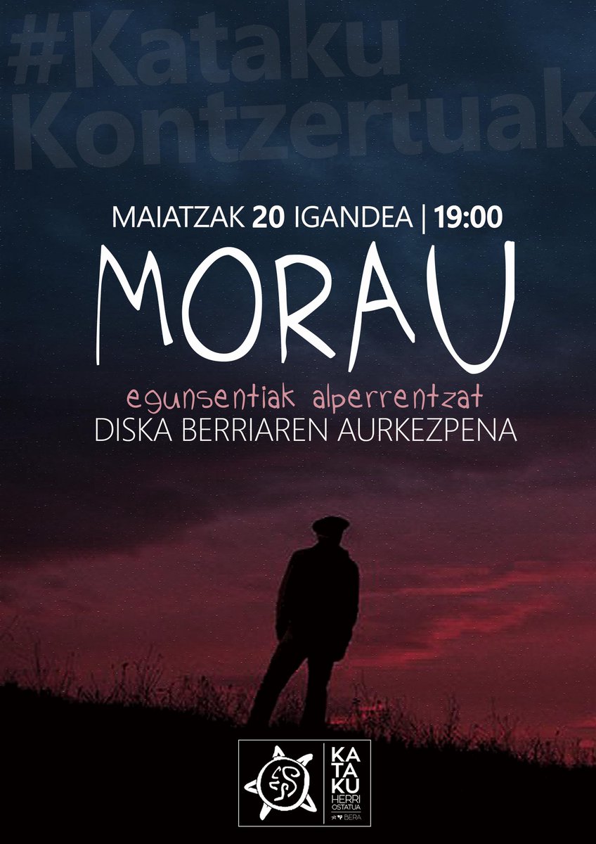 KatakuBera's tweet photo. Maiatzak 20 Igandea | 19:00
#KatakuKontzertuak
@iamorau https://t.co/Q6e392BsET
