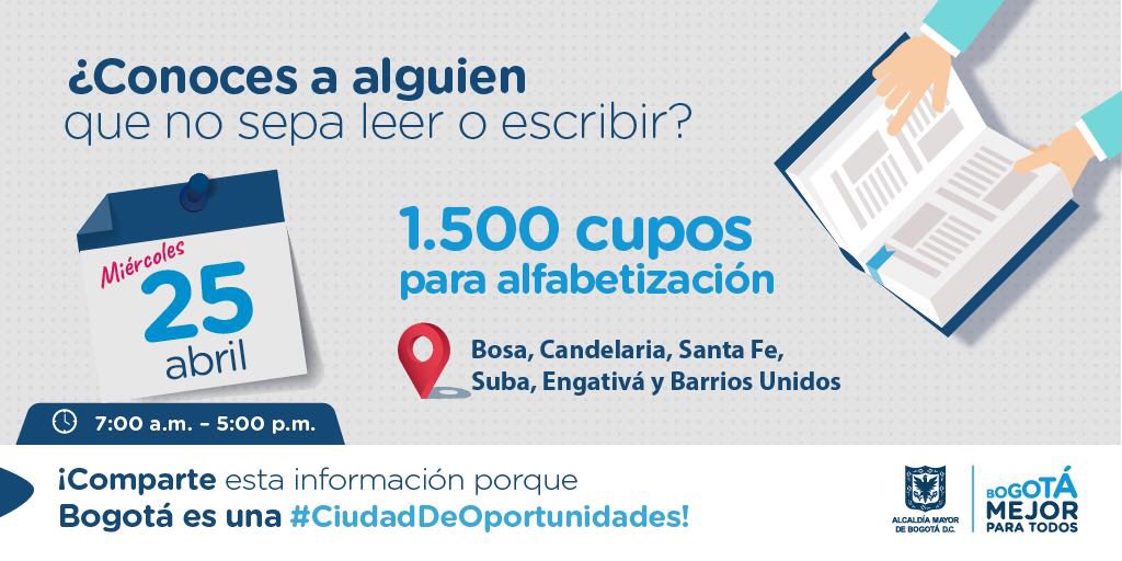 #SabíasQue hoy Bogotá tiene la deserción más baja de los últimos 15 años, con una tasa de 2,1 %, y que en tan solo 2 años logró que 10.000 personas regresaran a clases. ¡Bogotá, #CiudadDeOportunidades! @CarlitosReveron @JorgeCelisG @Mineducacion