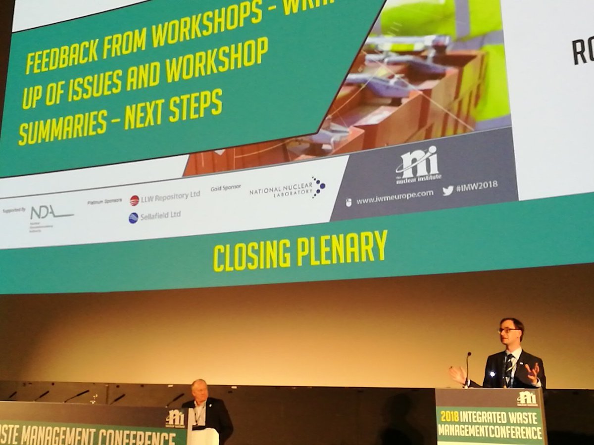 Our very own <a href="/RobertEAlford/">Robert Alford</a> closing out #IWM2018 on behalf of <a href="/NICumbria/">Nuclear Institute Cumbria Branch</a> <a href="/NI_YGN/">Nuclear Institute Young Generation Network (YGN)</a>, <a href="/WiNuclear/">Women in Nuclear UK</a>  and <a href="/NuclearInst/">Nuclear Institute</a>