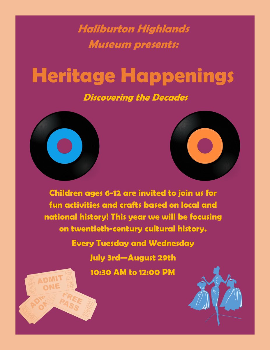 Summer is just around the corner! Mark your calendar for the return of our Heritage Happenings kids' program - this year with a focus on 20th century social history!