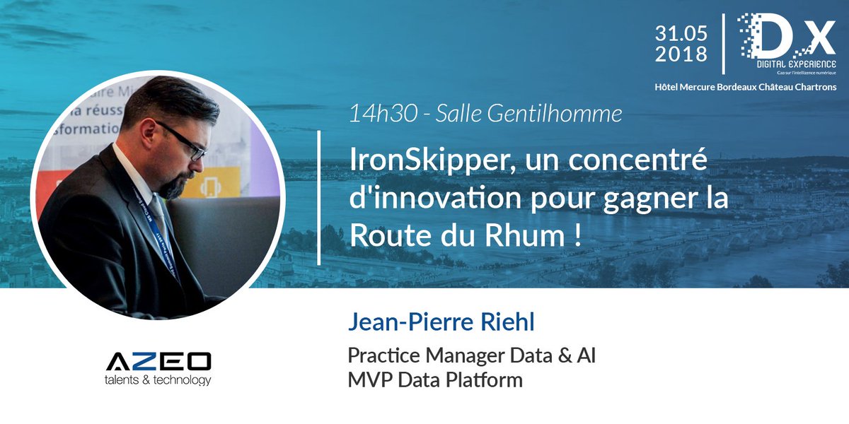 ns_expert's tweet photo. Venez découvrir un concentré d'innovation au Digital Experience Bordeaux, le 31 Mai prochain ! Inscription gratuite : https://t.co/pQmT5RlwkP
@djeepy1 notre expert MVP Data Plateform, vous fera découvrir en détail le projet d'innovation IronSkipper !
#DataScience #Microsoft https://t.co/3Tfsy6zgFy