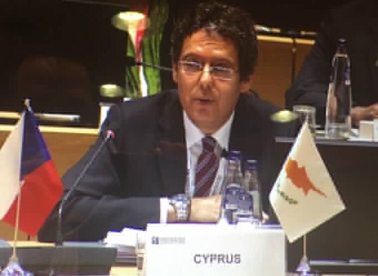 CyprusMFA's tweet photo. Cyprus MFA PS Amb. Hadjimichael in #FutureofSyria and the Region conference #Brussels2 pledges #Cyprus support +commitment to #Syrian people and neighboring countries. Need to mobilize #humanitarian assistance within #Syria and #host communities such as #Jordan and #Lebanon. https://t.co/9YWkjOq2Me