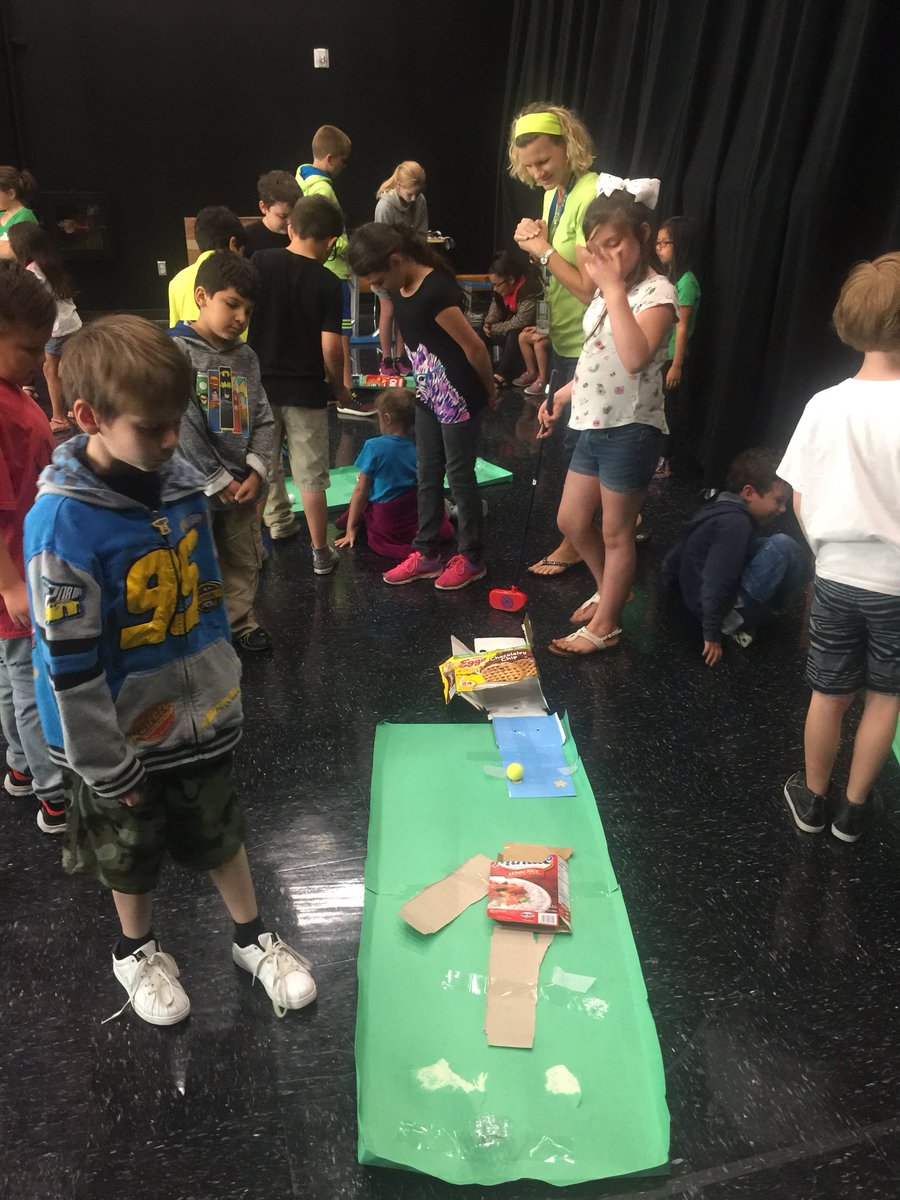 Hilton4Hasse's tweet photo. Mrs. Shaffer’s 1st graders created a fabulous mini golf course! 4th graders had fun trying out the challenging courses! @BillHasseElem https://t.co/ULmwJ9gc0Q