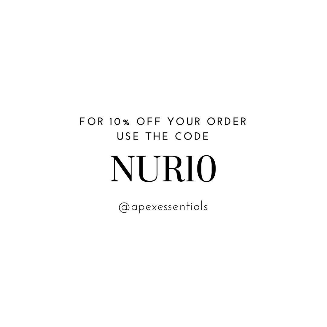 ApexEssentials's tweet photo. In the spirit of freebies😬😬😬. Use the code NUR10 for 10% off your purchase! Coupon expires April 30th #apexessentials #mua #free #cupon #discount #makeup #beautyblender #toronto #vegan #organic #brushes #beautiful #healthy #essentials https://t.co/zfAtZM9a7b