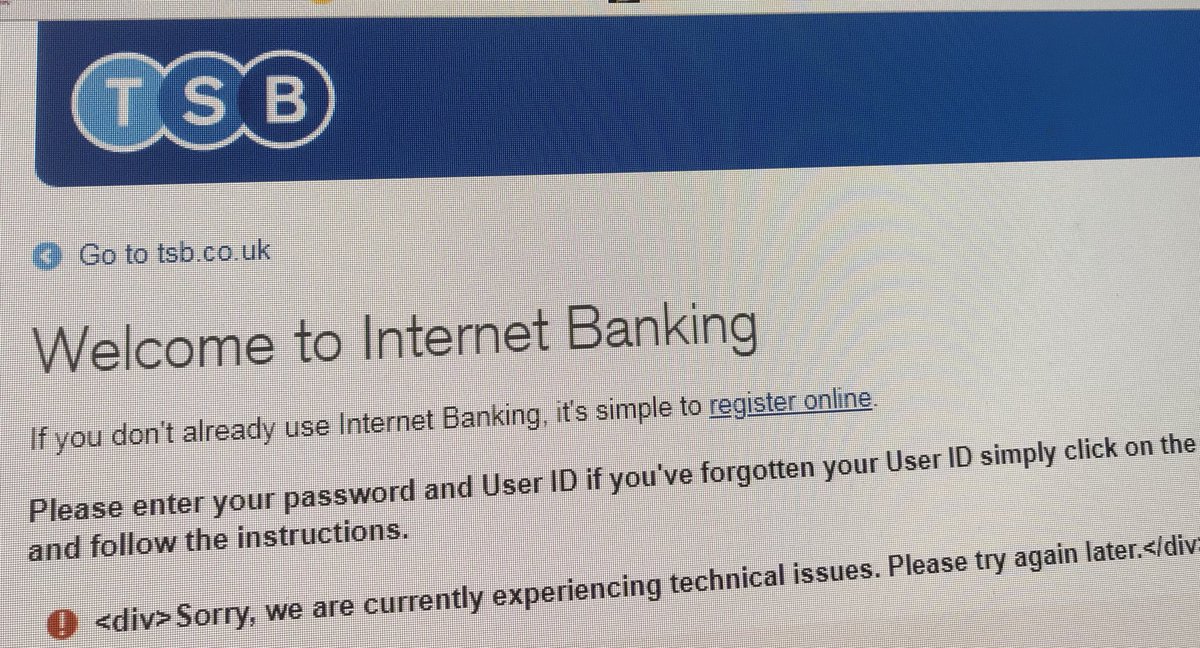 Hammo11's tweet photo. Who are you calling a div @TSB?!?...you’re the one who can’t sort your laptop out... https://t.co/GYkCqv8Z9W