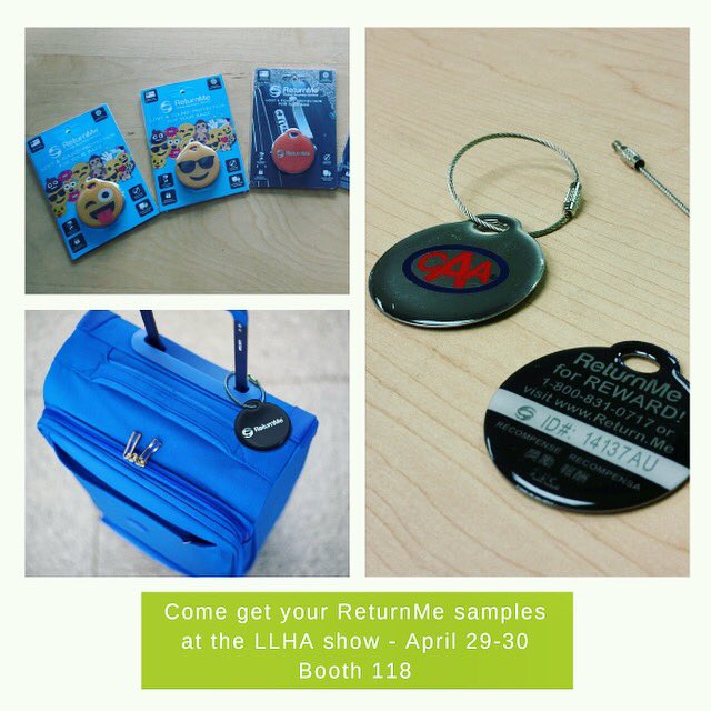 LLHAtradeshow's tweet photo. ReturnMe protects millions of items around the world…. Don’t be left out! Come by and pick up your samples at the LLHA show – BOOTH 118. #LLHA #exhibitor #travel #lost #found #lostandfound https://t.co/Nj4BmasVrG