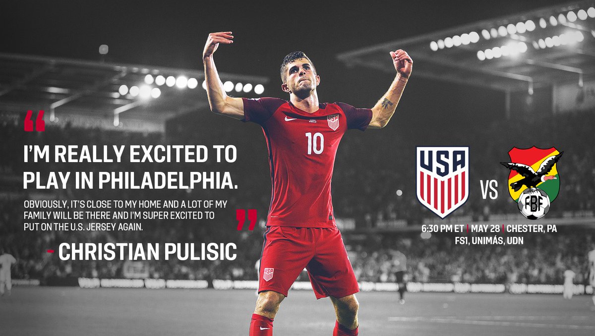 USMNT's tweet image. He's coming home. 

Dave Sarachan announces that @cpulisic_10 will be on the #USMNT roster for our May 28 match vs. Bolivia.