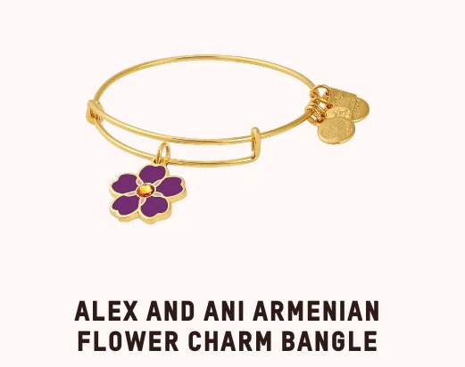 The symbol of Armenian Genocide Remembrance Day is the purple forget-me-not flower, which can be worn to show your support. @AlexandAni which was founded by fellow Armenian Carolyn Rafaelian, has created an Armenian Flower necklace and bangle: bit.ly/2KgbmMu