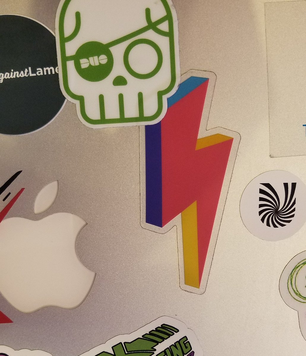 Lars's tweet photo. That’s a mighty good looking laptop. RT @angieverros: @duosec @HROpenSource @UNLEASHgroup @skillscout @SourceCon @CareerXroads in the house at @Yello #laptopstickers #Yello18 https://t.co/qNxuQGx1cF