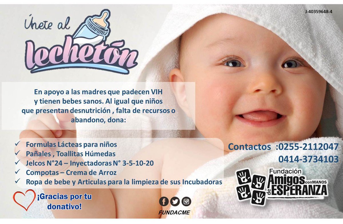 #UnetealLecheton y apoya a lo niños y niñas recién nacidos , que presentan  Desnutrición , falta de recursos o abandono Aporta un granito de arena para mejorar su calidad de vida ❤Necesitamos 
#Formulas para niños
#Pañales y Tuallitas Húmedas 
#Ropita 
#Inyectadoras N° 3-5-10-20