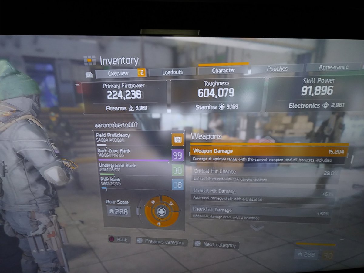 SHDagentAR007's tweet photo. The Immortal Striker" classy build in #TheDivision for #DivisionbuildWednesday
Once I optimize the weapons, the CHC & CHD will go upπ
@divisionforums
@TheDivisionGame https://t.co/d06Kzx8wqd