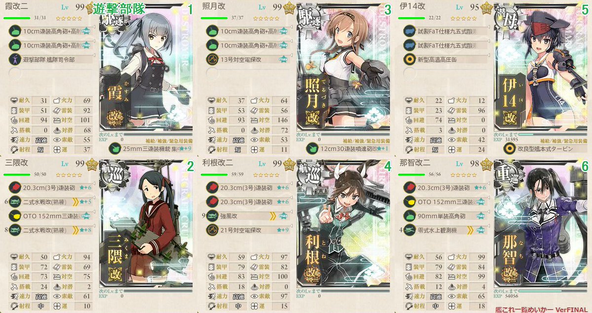 Halc 捷号決戦 邀撃 レイテ沖海戦 後編 の記録 E6は乙でクリア 那智と足柄名誉西村艦隊の伊14には本当に頑張ってもらいました 堀りが無ければ甲に挑戦したかったけど 装備より艦娘コンプが優先だから仕方ない 火力と対空と命中のせめぎ合い装備だ