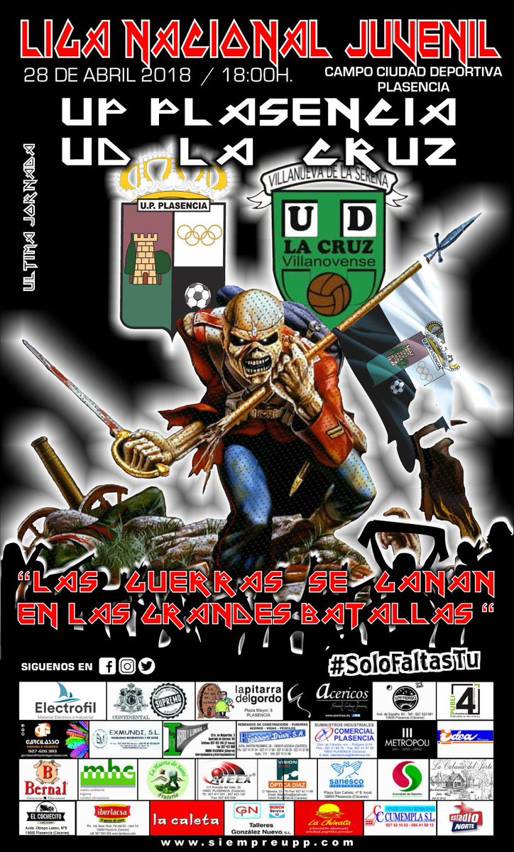 UPPlasencia_'s tweet photo. #LNJ - El Sábado 28 a las 18h. tenéis una cita con la historia y no vais a estar solos. #UPP - @udlacruz
Las guerras se ganan en las grandes batallas..."
#VamosEquipo
#VamosAficion
#SomosPlasencia https://t.co/n1cVswDlPx
