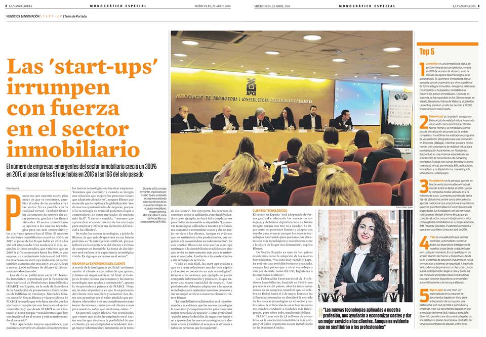 FiabciSpain's tweet photo. La XIII edición del Inmointer organizado por FIABCI Spain en la APCE de Barcelona es protagonista hoy en un reportaje a doble página en La Vanguardia. Puedes leerlo completo aquí: https://t.co/gYln3eX7ME https://t.co/tGQFyL4NPq
