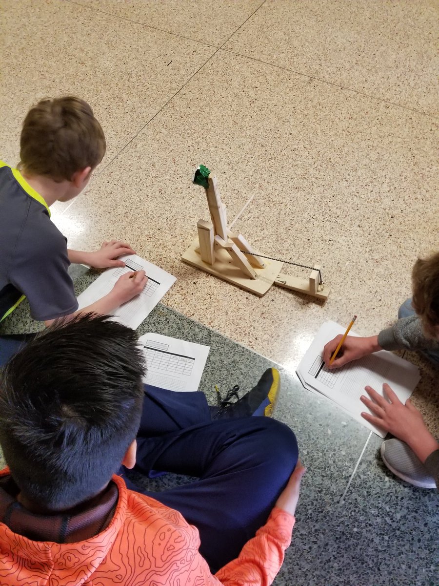 hartstemmd's tweet photo. After a very long and well thought out building process, 8th grade has started to test out their prototypes. We have taken simple machines to the next level with some of these catapults! Some really creative thinkers here at Hart. #stemdesign #leadwithhart #simplemachines https://t.co/tMX587aAJj
